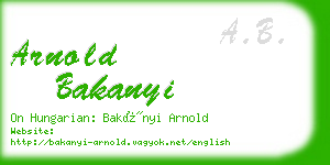 arnold bakanyi business card